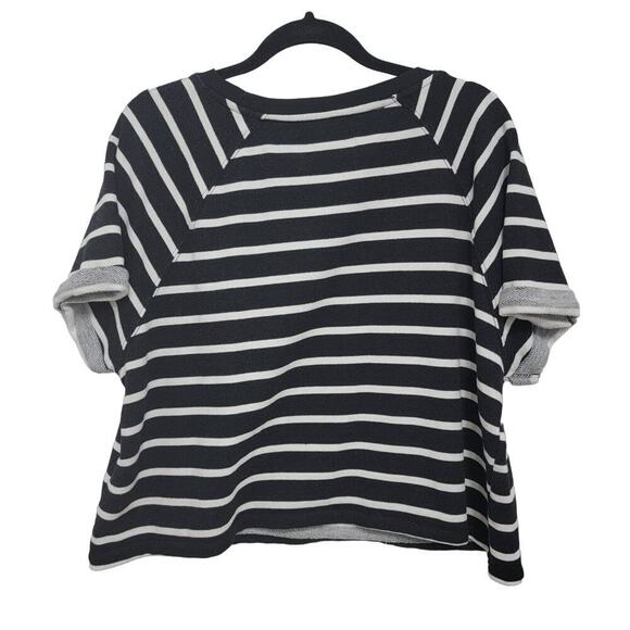 Calvin Klein Top Boxy Striped Crop XXL Black and White 481 - Picture 2 of 8